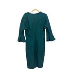MUXXN Forest Green Sheath Dress Bell Sleeve Office Workwear NWT XXL Photo 2