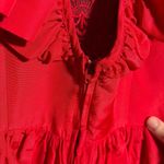 VTG Climax 80s David Howard Red Party Prom NYE Dress Ruffles Dramatic 3/4 *XXS Photo 4