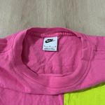 Nike Colorblock T Shirt Pink Neon Green Swoosh Logo Cotton Size M Photo 4