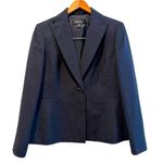 Kasper Skirt Suit Long Sleeve Blazer Midi Skirt Career Navy Petite Size 8/10 Blue Photo 1