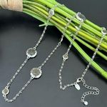 Lia Sophia Silver-tone Molecule Black Sparkly Center Accent 30”Necklace 31g. Photo 0