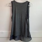 Bordeaux  Gray Semi Sheer Trim Sleeveless Blouse Photo 1