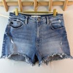 KanCan Distressed Cut Off Raw Hem High Rise Jean Shorts 9/28 Blue Photo 7