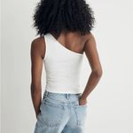 Madewell Brightside Rib One-Shoulder Tank in Eyelet white Size XSmall NWT Photo 2