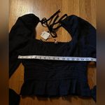 Free People Chloe Milkmaid Top in Black, Size M, NWT Photo 1