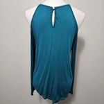 Bluetime Teal Crochet Detail Long Sleeve Cold Shoulder Knit Top Size Medium Photo 4