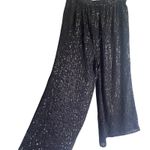 Michael Kors Michael Kors Black Sequin Wide Leg Cropped Pants Women's Size M Photo 5