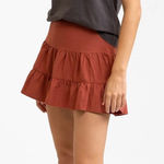 Rhythm New Zealand Clay Red Ramie Rayon Tiered Mini Skirt Size Zip Size 6 Photo 0