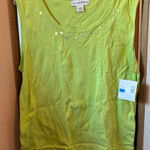 Sag Harbor  Green Embellished Tank Top xl NWT Photo 0