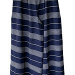 Vintage 40s 50s Navy White Striped High Waisted Pleated Wide Leg Cropped Pants Blue Size 26 Photo 0