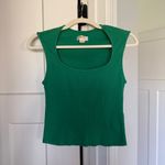Maeve  Anthropologie Ribbed Tank Top Green Sleeveless Photo 1