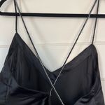 Free People  rhinestone strap black satin dress Photo 4