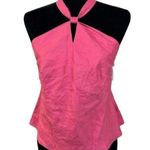 Loft  Linen Barbie Pink Halter Crop Top Size 8 NEW Photo 0