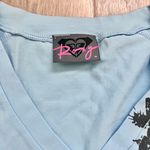 Roxy Vintage NWT Y2K Blue Long Sleeve Shirt With 2 Pins Size M Photo 1