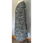 Garnet Hill  Dress Size 8 Blue Dropwaist Button-Up Fall Paisley Teacher Career Photo 6