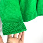 Vintage Hand Knit Wool Cardigan Sweater Green Shrug Sz S Grandmacore Indie Photo 5