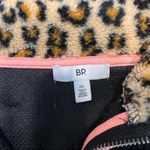 BP . Leopard Print Fuzzy Sherpa Pullover Quarter Zip Black Pink - M‎ Photo 5