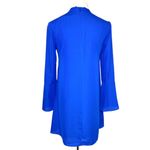Amanda Uprichard  Amherst Choker Tie Neck Bell Sleeve Mini Dress Royal Blue Small Photo 2
