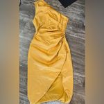 Elliatt  Cassini Satin One-Shoulder Dress in Tumeric Photo 2