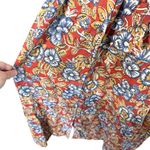 Faherty Carmel Linen Button Down Short Sleeve Midi Dress Red Desert Bloom Medium Photo 9