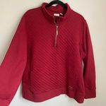 L.L. Bean Quilted Quarter Zip Red Pullover Sweatshirt 2X Heritage Holiday Cabin Photo 0