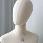 Vintage Silver Tone Rhinestone Butterfly Pendant Thin 16” Chain Y2K Necklace Photo 5