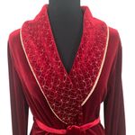 Luxurious Red Velvet Belted Maxi Robe Photo 1