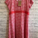L.L.Bean NWT! Women’s pink coral printed Acadia short sleeve dress XL Photo 0