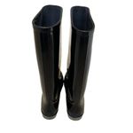 Coach Pixy Rain Boots Glossy Shiny Solid Black Tall Women’s size 5 Photo 3
