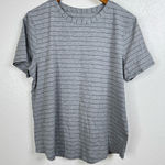 Lululemon  Gray Striped Short Sleeve Shirt Photo 0