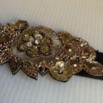 Gold Beaded Floral Belt Elastic Waistband Sequin NWT Embroidered Boho Festival Photo 7