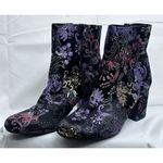 Brash Floral Tapestry Embroidered Ankle Boots Boho Size 9 Gypsy Festival Rocker Photo 2