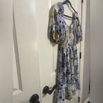 ODDY Boutique Lilac Blooms Smocked Puff Sleeve Dress Size Small Purple Photo 5