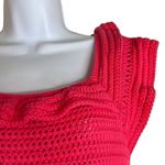 Nautica Pink Crocheted Pullover Top Square Neck Short Sleeve Medium NWT Preppy Photo 2
