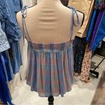 Talbots Y2K pastel plaid boho stretchy flowy adjustable tie top festival fairy whimsy Photo 5