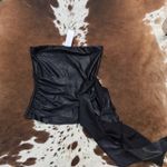 Naked Wardrobe NWT Black Faux Leather Strapless Top sz M Photo 3