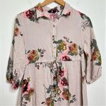 Fig Floral Button Front Dress Beige Women’s Large Ruffle Hem Cottagecore Size undefined Photo 2