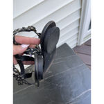 Audrey Brooke Audrey Brook women’s flat leather woven thong sandals braided black Sz 7 Photo 7