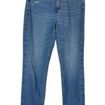 American Eagle  Mom Straight Jeans Womens 8 Medium Wash Distressed Stretch Casual Photo 0