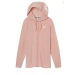 PINK - Victoria's Secret  Light Pink Side Slit Long Zip Hoodie Oversized Medium Photo 6