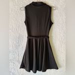 Lovely Day ModCloth  Black Sleeveless Belted Skater Dress Button Bodice Retro Photo 3
