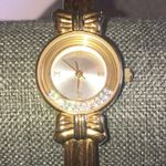 Gold Tone CZ Rhinestone Vintage Classic Wristwatch Watch NEW BATTERY Photo 6