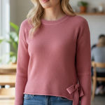 French Connection NWT Women's Side Drawstring Tie Sweater XL In Color ROSEKISS Photo 0