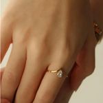 Anthropologie 18K tarnish resistant pear cut ring  Photo 6