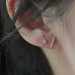 Sterling Silver Stud Earrings Diamond Studs Gold Studs Earrings Photo 6