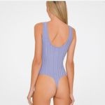 Jonathan Simkhai Irene Rib Jersey U Neck Bodysuit in Cornflower Blue Size M Photo 2