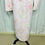 Miss Elaine House Coat Robe Womens Medium Pink Floral Quilted Full Zip Pockets Photo 9