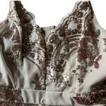 Blashe Women's M Elegant‎ Sequin Lace Romper Jumpsuit Going Out Party Cocktail White Size M Photo 3