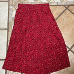 Old Navy Red Midi A-Line ditay floral Skirt Resort Wear Photo 0