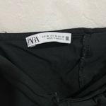 ZARA Black Ruffled Asymmetrical Cropped Tank Top Size Medium Photo 3